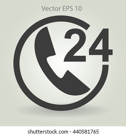 receiving phone calls 24 hours a day vector illustration