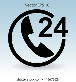receiving phone calls 24 hours a day vector illustration