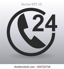 receiving phone calls 24 hours a day vector illustration