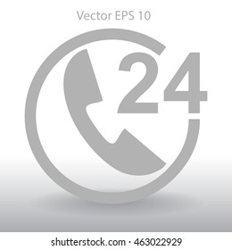 receiving phone calls 24 hours a day vector illustration
