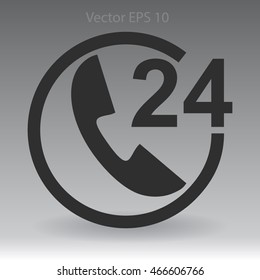 receiving phone calls 24 hours a day vector illustration