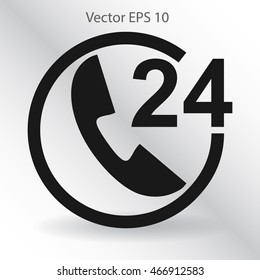 receiving phone calls 24 hours a day vector illustration