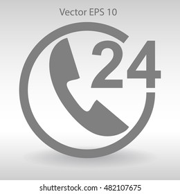 receiving phone calls 24 hours a day vector illustration