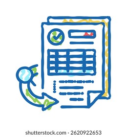 receiving report doodle icon sketch vector. receiving report sign. isolated symbol illustration