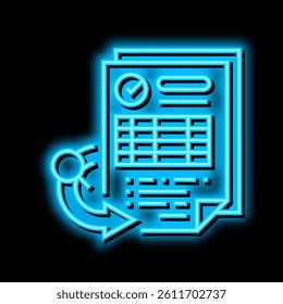 receiving report neon light sign vector. receiving report illustration