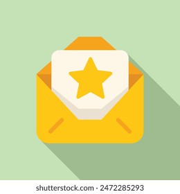 Receiving a special and important positive feedback message through an online email notification. Symbolized by a star and enclosed in a yellow envelope. Serving as a motivation and inspiration