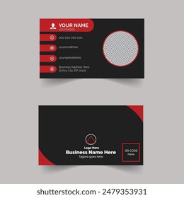 Recent Creative Corporate Red White Present Design Elegant Modern Luxury Fleshpots Personal visiting card black company logo Clean Futuristic Double-sided Modern Professional Business Card Template 