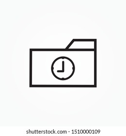 recent folder history icon design vector illustration