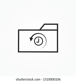 recent folder history outline single icon design vector illustration