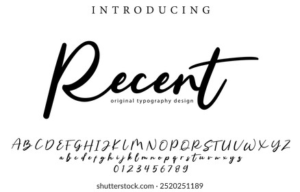 Pincel con estilo pintado con letras mayúsculas del Vector, alfabeto, tipografía
