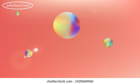 Recent space fantasy. Elementary colorific illustration idea. Background texture, mesh. Coral colored. A lot of stars art background picture. Colorful new space art.