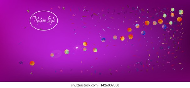 Recent space and signs confetti. Background light. Liquid colorific illustration. Abstract universe and signs Ultra Wide background illustration. Colorful net abstraction. Fancy colored.