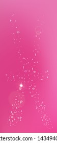 Recent space and signs confetti. Background modern. Usefull colorific illustration. A Ultra Wide portrait themed background illustration. Colorful breezy abstraction. Pink colored theme.