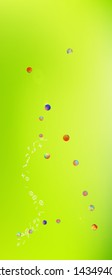 Recent space and signs confetti. Colorful colorific illustration. Background colorful. Wonderful colored, portrait background pattern Ultra Wide. Colorful pristine abstraction. Green colored theme.