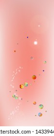 Recent space and signs confetti. Signs colorific illustration. Background mesh. Abstract Ultra Wide portrait background picture. Colorful cool abstraction. Coral theme.