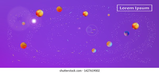 Recent space and signs confetti. Creative colorific illustration. Background texture. The good Ultra Wide themed background illustration. Colorful clean abstraction. Fancy colored.