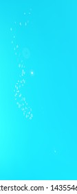 Recent space and signs confetti. Funny colorific illustration. Background smooth. Remarkable Ultra Wide universe background. Colorful cool abstraction. Azure colored theme.