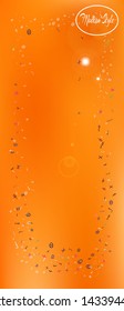 Recent space and signs confetti. Liquid colorific illustration. Background colorful. Colorful great space Ultra Wide background, vertical. Colorful fresh abstraction. Orange red theme.