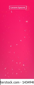 Recent space and signs confetti. Liquid colorific illustration. Background graphic. Light Ultra Wide portrait background. Colorful fresh abstraction. Magenta color theme.