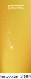 Recent space and signs confetti. Professional colorific illustration. Background wallpaper. Light Ultra Wide portrait background. Colorful fresh abstraction. Gold colored theme.