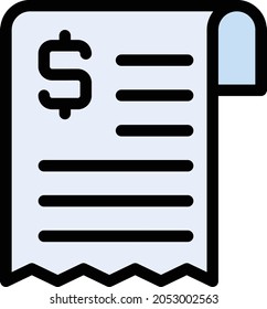 recepit vector colour line icon