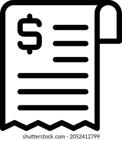recepit vector thin line icon