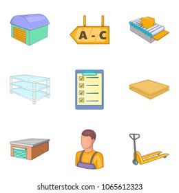 Receptacle icons set. Cartoon set of 9 receptacle vector icons for web isolated on white background