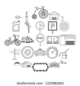 Receptacle icons set. Outline set of 25 receptacle vector icons for web isolated on white background