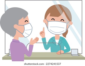 Reception acrylic board installed to prevent virus infection