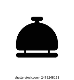 Reception bell Black Solid vector icon