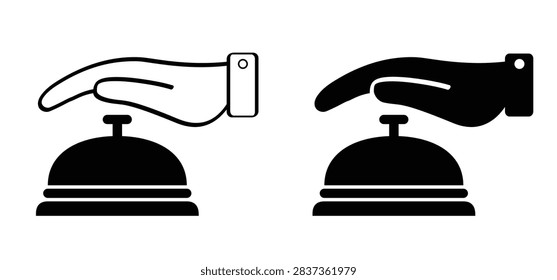 Reception bell or counter bell. Service clock, A table bell that produces a clear sound with a tap or a press to attention at the counter or reception desk. Front office or frond desk, desk bell.