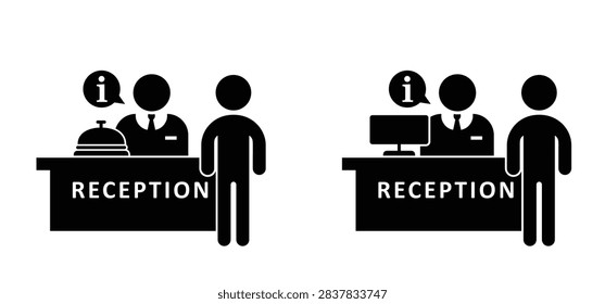 Reception bell or counter bell. Service clock, A table bell that produces a clear sound with a tap or a press to attention at the counter or reception desk. Front office or frond desk, desk bell.