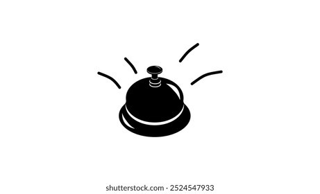 Emblema de la campana de recepción, silueta aislada negra