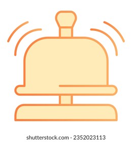 Reception bell flat icon. Hotel bell orange icons in trendy flat style. Sound alert gradient style design, designed for web and app. Eps 10