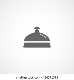 Reception Bell Flat Icon On White Background
