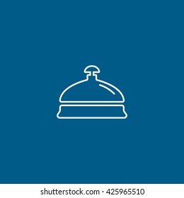 Reception Bell Flat Icon On Blue Background