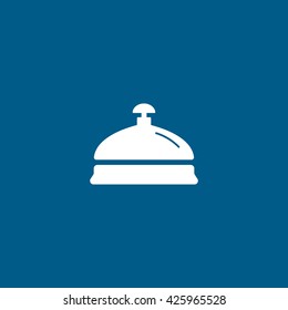 Reception Bell Flat Icon On Blue Background