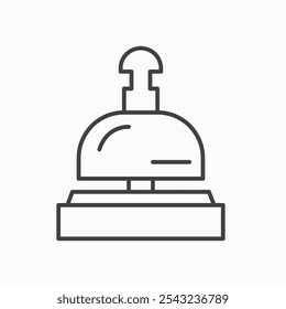 Icono de campana de recepción en negro delineado y sólido.