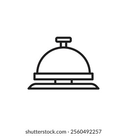Reception bell icon Black and white logo