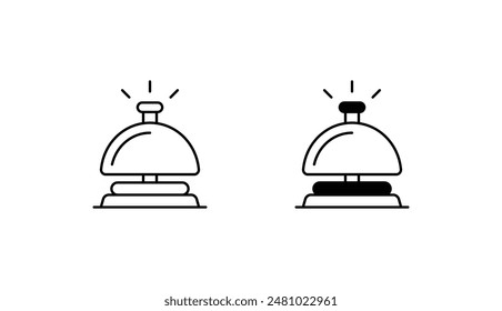 Rezeptionsglocke Icon Design mit weißem Hintergrund Stock Illustration