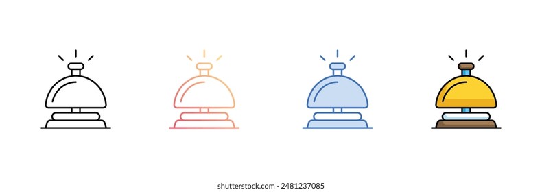 Rezeptionsglocke Icon Design mit weißem Hintergrund Stock Illustration