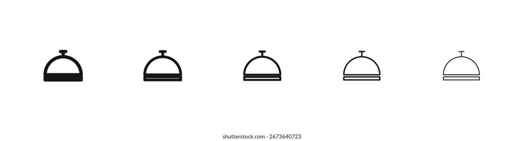 Icono de campana de recepción conjunto de ilustración plana logo