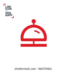 Reception bell icon. Hotel service sign line vector icon for websites and apps mobile minimalistic flat design