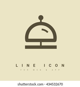 Reception bell icon. Hotel service sign line vector icon for websites and apps mobile minimalistic flat design