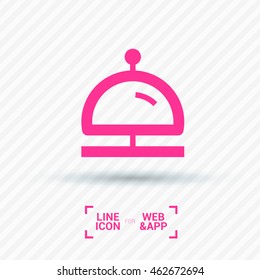 Reception bell icon. Hotel service sign line vector icon for websites and apps mobile minimalistic flat design