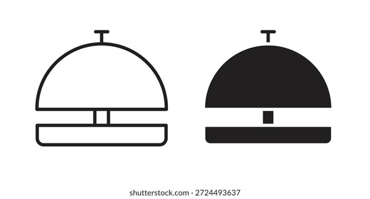Ilustração do ícone da campainha de recepção, vetor de linha fina, sinal de web design,