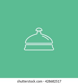Reception Bell Icon On Green Background