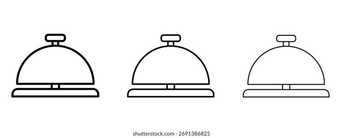 Icono de campana de recepción en el símbolo de estilo de trazo de contorno.