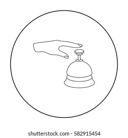 Reception bell icon in outline style isolated on white background. Hotel symbol stock vector illustration.