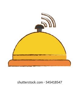 reception bell icon over white background. hotel services concept. colorful design. vector illustration